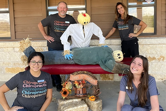 Chiropractor Comfort TX Lance Moore And Kerri Carpenter With Staff Outside